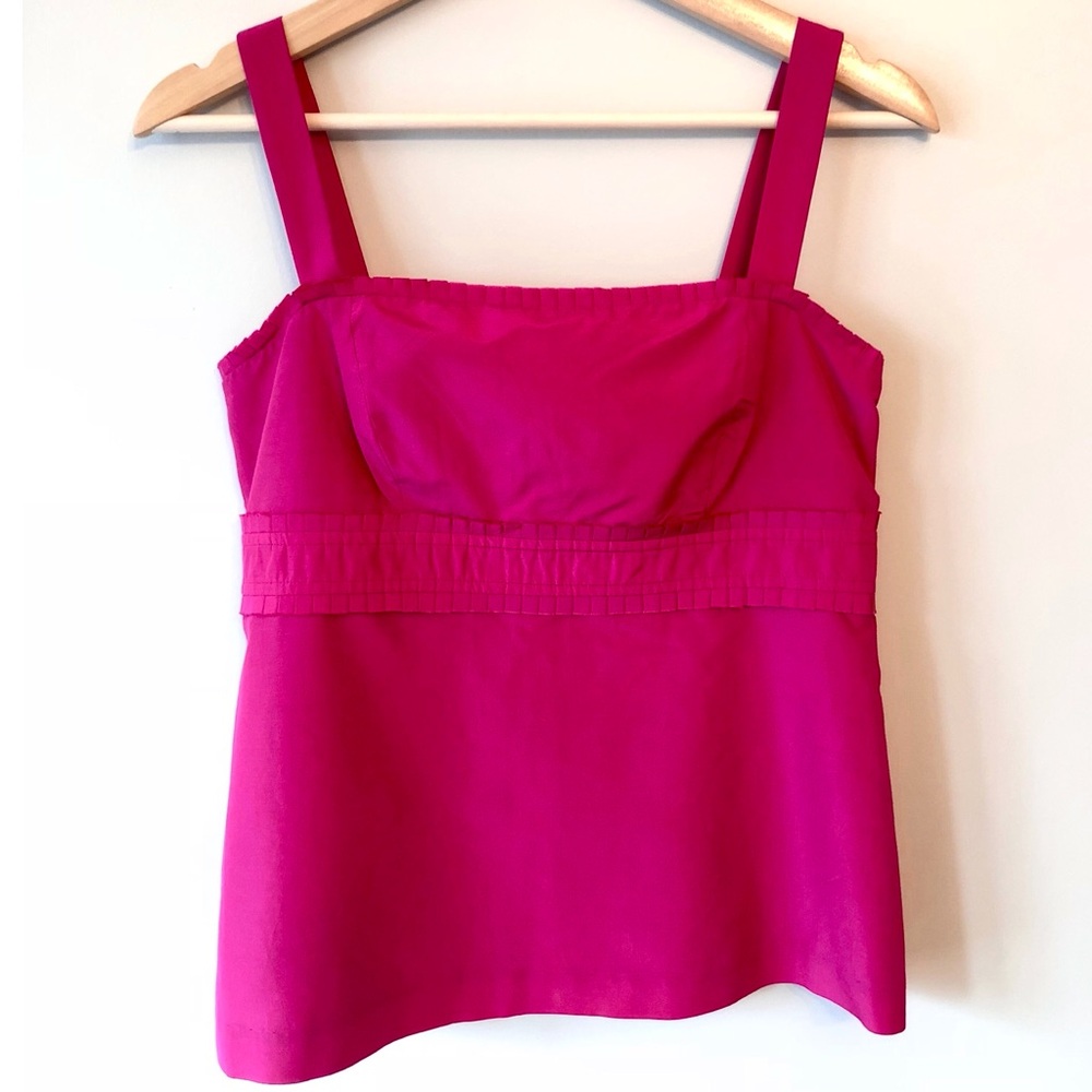 Lilly Pulitzer • 2 • Silk Cotton Blend Tank Top Pleated Detail